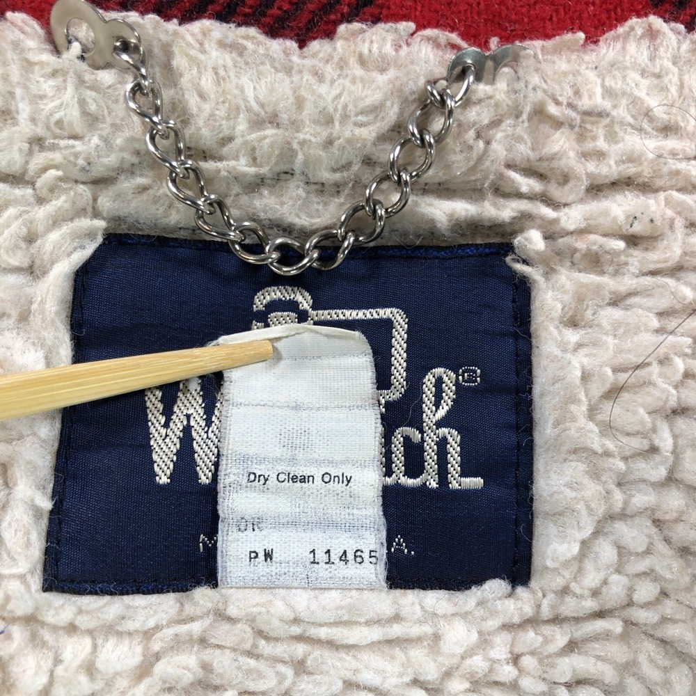 VTG Woolridge Jacket Adult Extra Large Red Black Plaid Sherpa Lined Bomber‎ USA - Picture 14 of 14